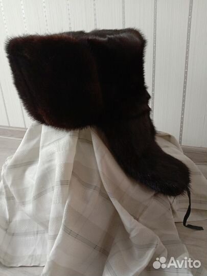 Норковая шапка мужская ушанка