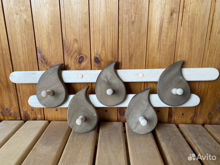 Вешалка для бани Капля 5 крючков