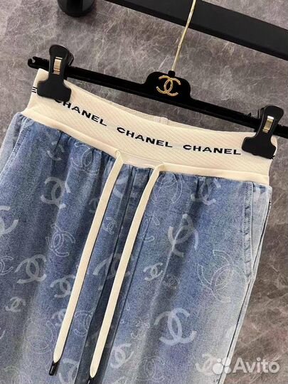 Джинсы женские широкие chanel