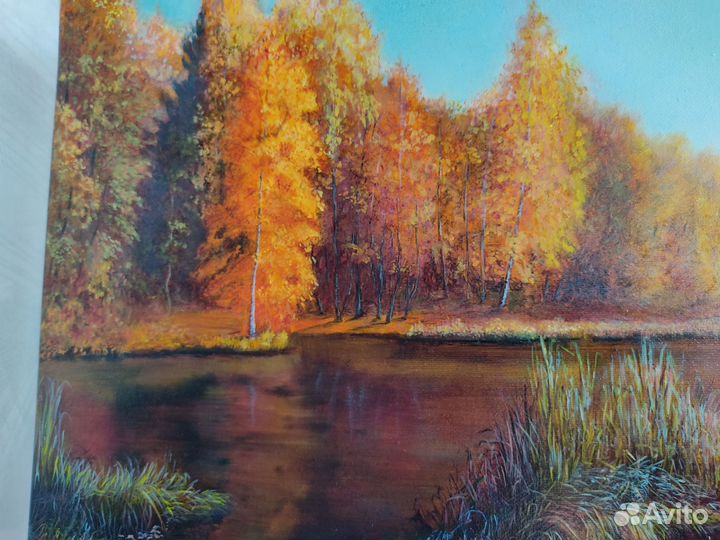 Картина маслом на холсте Осенний пейзаж 4050см