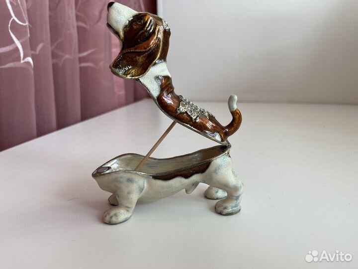 Шкатулка со стразами Собака