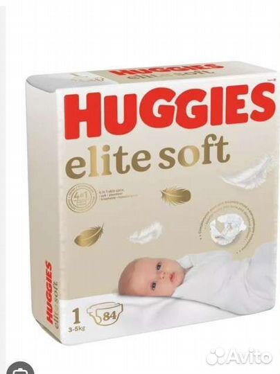 Подгузники Huggies elite soft 1 (84 шт)
