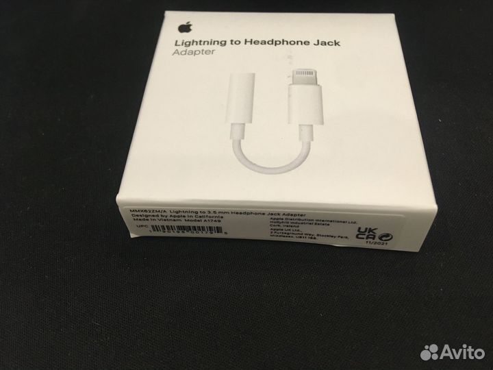 Переходник адаптер Apple lightning 3.5 jack