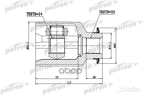 Шрус hyundai/KIA tucson/sportage 10- внутр.прав