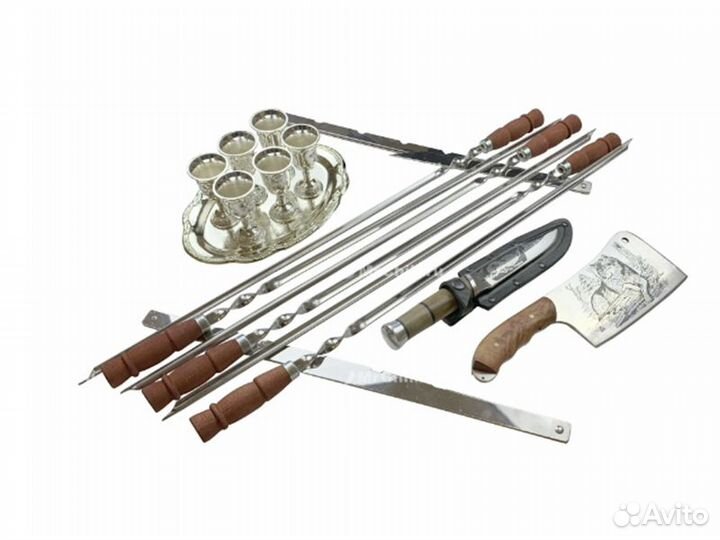 Шампуры Набор для шашлыка в деревянном чемодане