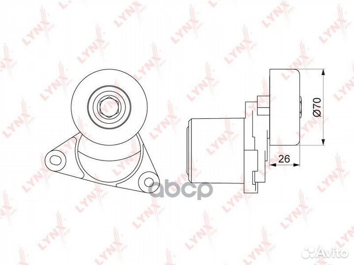 Натяжитель поликл. ремня с роликом PT-3201 lynx