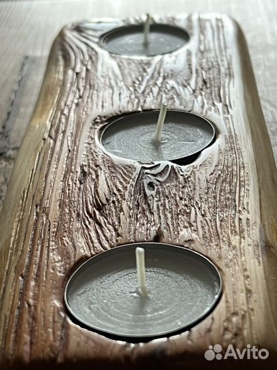 Подсвечник из можжевельника