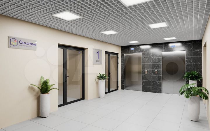 2-к. квартира, 55,4 м², 1/25 эт.