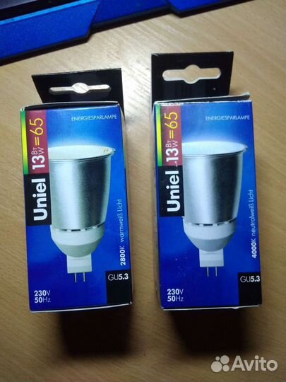 Лампы энергосберегающие Uniel на цоколе GU5.3