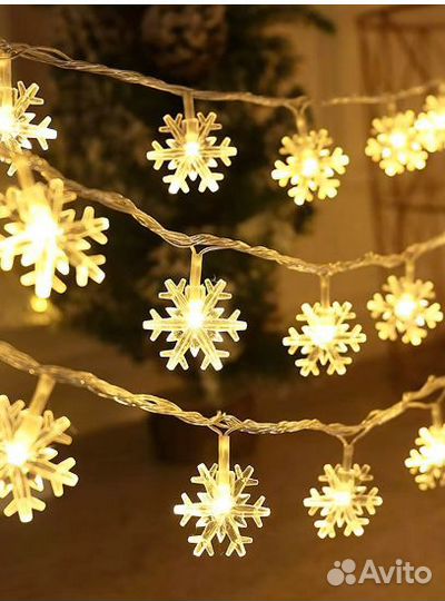 Гирлянда снежинки новая