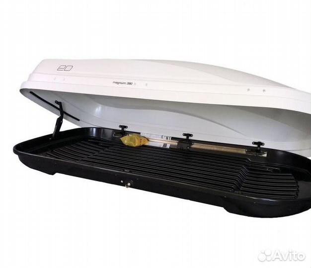 Бокс на крышу авто Магнум 390 Евродеталь белый