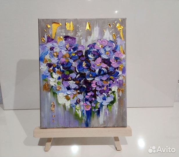 Картина с цветами маслом на холсте