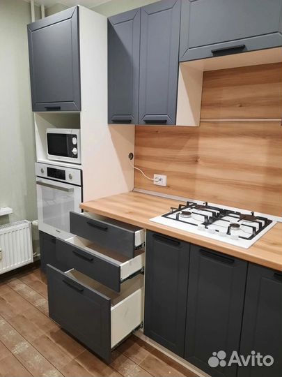 Кухня модульная новая серая