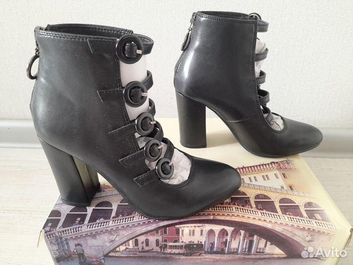 Туфли открытые черные, размер 35