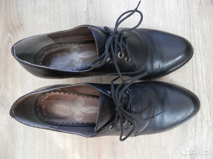 Чёрные кожаные ботильоны (возможен обмен)