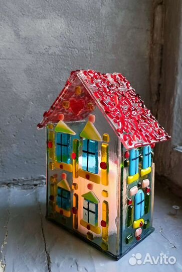 Светильник Домик из стекла