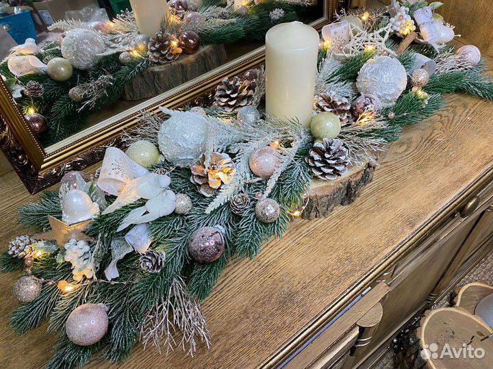 Новогодний декор подсвечник