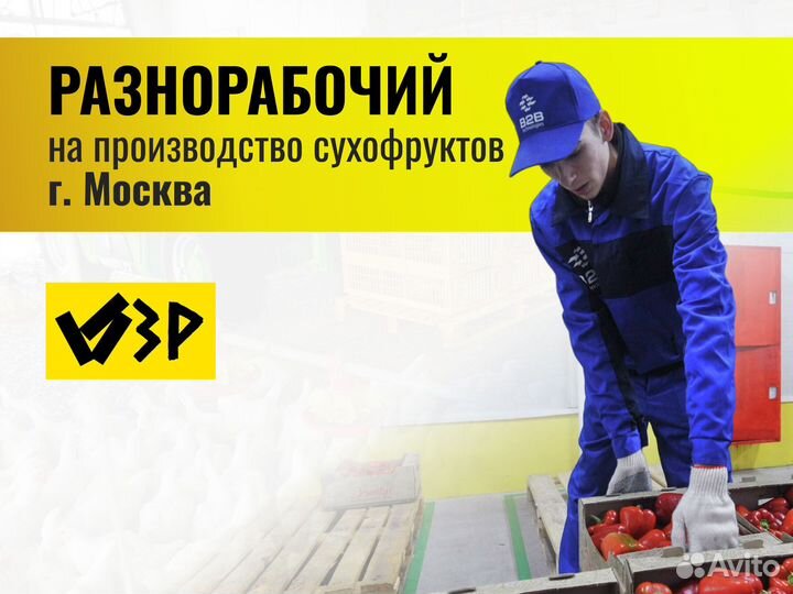 Разнорабочий (завод сухофруктов г.Москва)