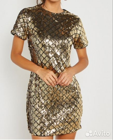 Мини платье с пайетками