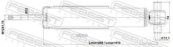 Амортизатор задний GAS.twin tube 27110002R Febest