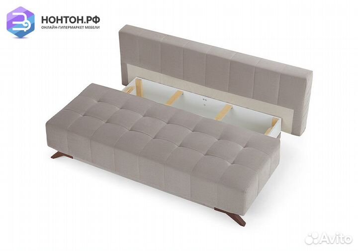 Диван еврокнижка Баден-Баден серый