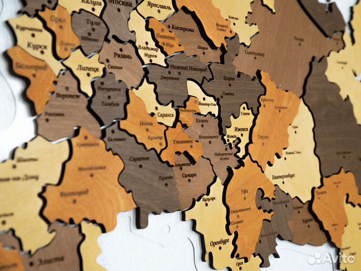 Карта России из дерева Томск
