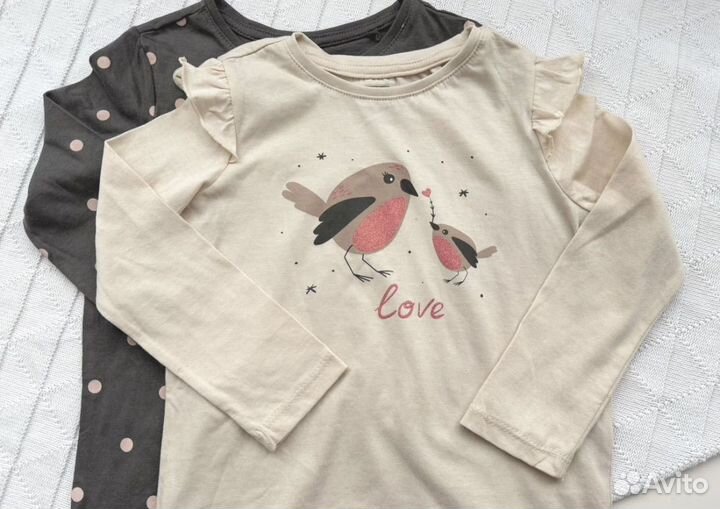 2в1 Лонгслив для девочки / хлопковый детский 98