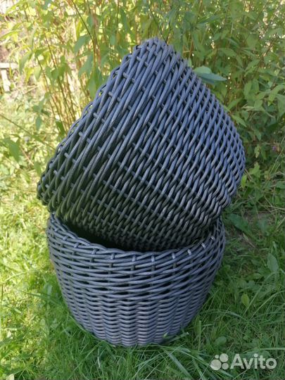 Кашпо, искусственный ротанг для цветов