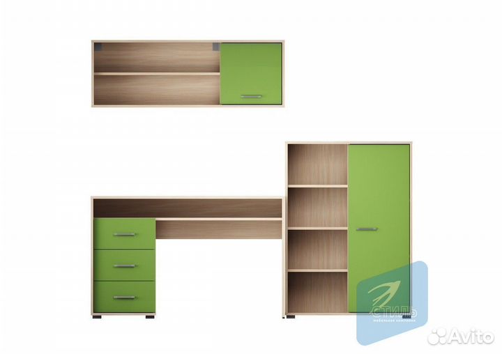 Паскаль-4 Угол школьника Дуб Молочный Лайм