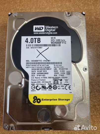 Жесткий диск WD Gold 4TB