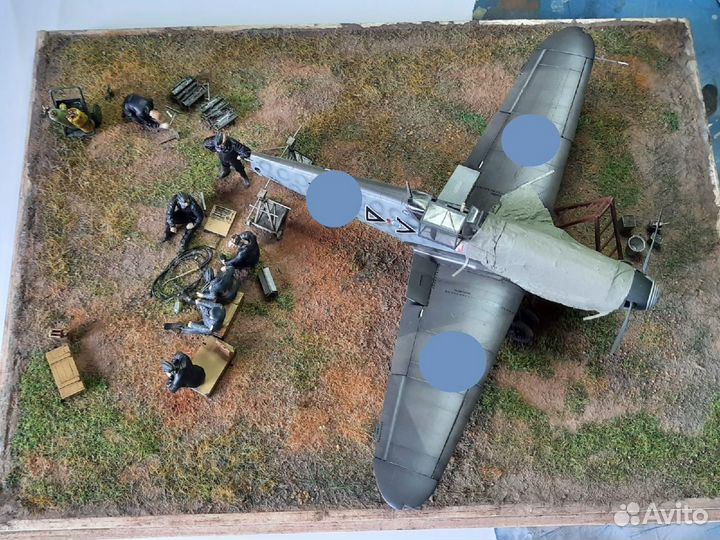 Диорама, модель бф109Ф звезда 1/48