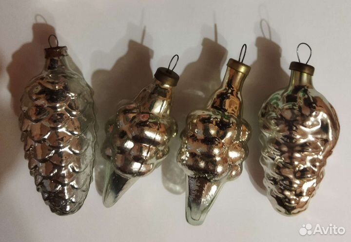 Новогодние игрушки СССР шишки, ягоды, сосульки