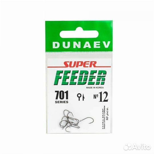 Крючок Dunaev Super Feeder 701 #12 (упак. 10 шт)
