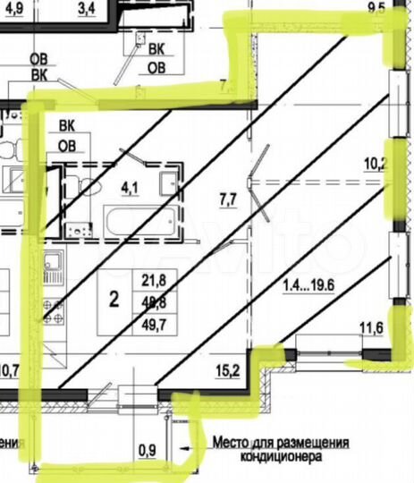 2-к. квартира, 50,2 м², 12/17 эт.
