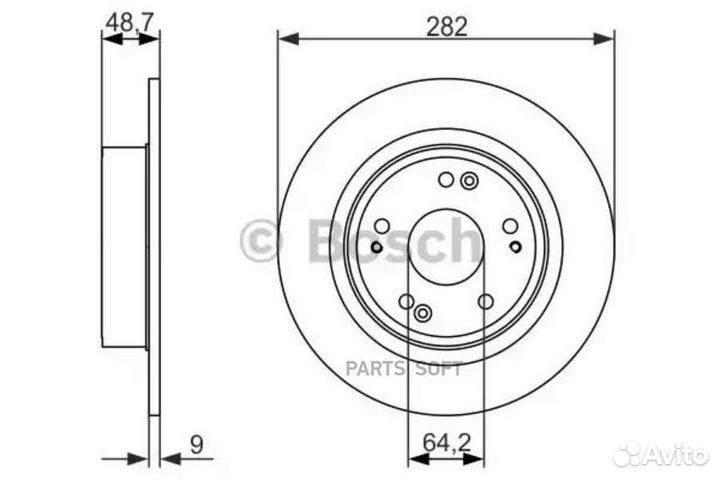 Bosch 0986479738 0 986 479 738 диск тормозной задн