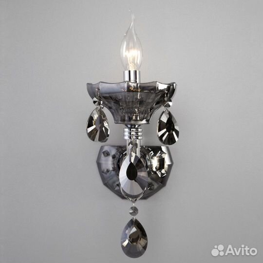 Бра настенный металлический с хрусталем классика