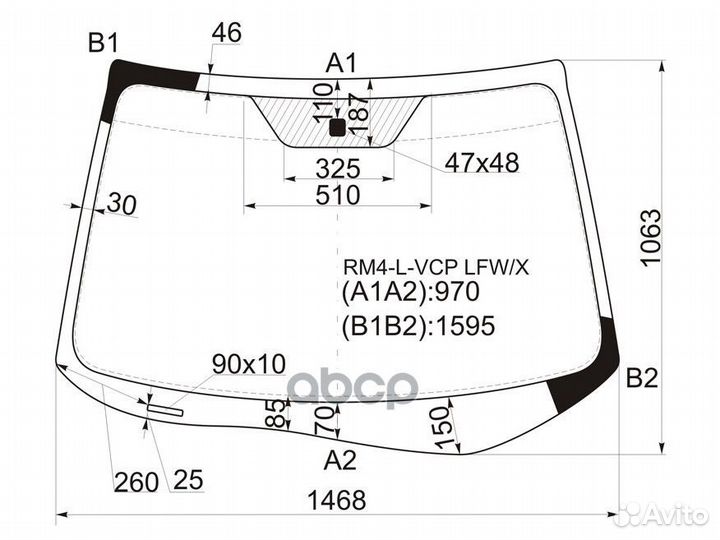 Стекло лобовое honda CR-V RM1/RM4 12-17 RM4-L-V