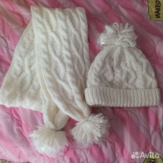 Комплект шапка и шарф для девочки