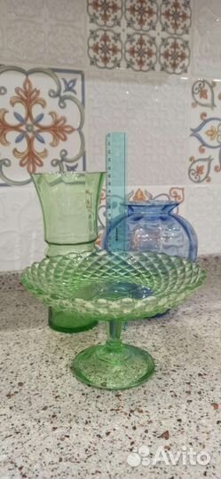 Вазы из цветного стекла СССР