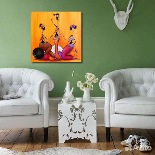 Картина девушки африканки