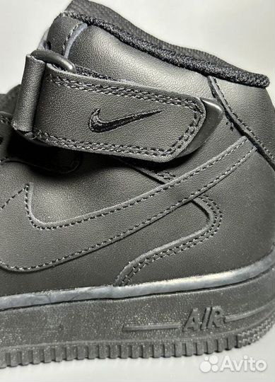 Кроссовки Nike Air Force 1 Mid Black Люкс