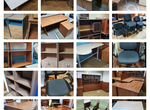 Офисные столы, стеллажи, шкафы, стулья, кресла