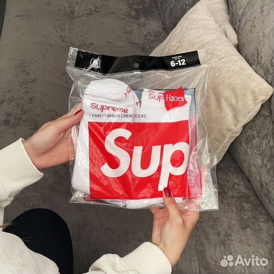 Носки Supreme Hanes Cushion Crew унисекс
