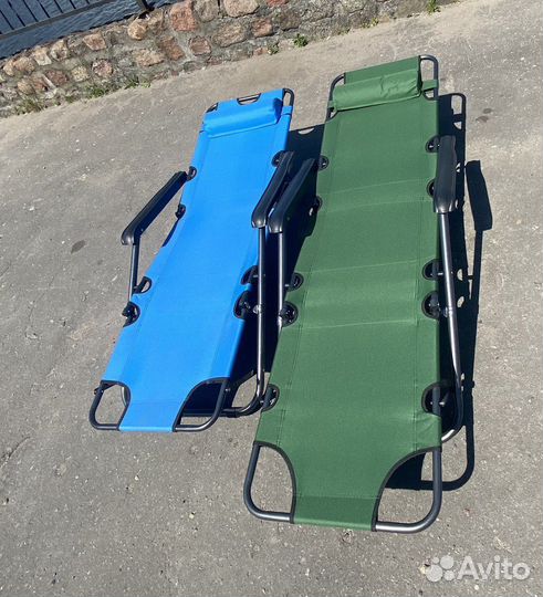 Кресло шезлонг раскладушка удлиненное складное