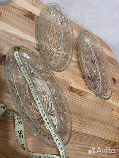 Блюдо для рыбы СССР стекло для закусок Селедочница