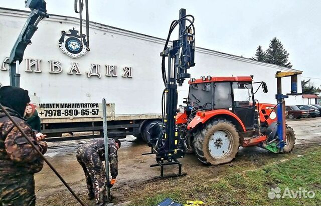 Навесной вибропогружатель столбостав на трактор