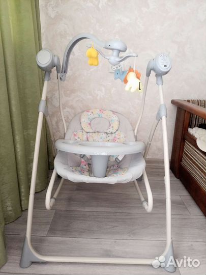 Детские электрокачели шезлонг 2в1