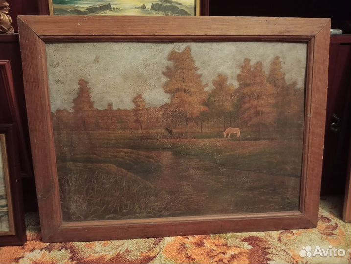 Большая старинная картина