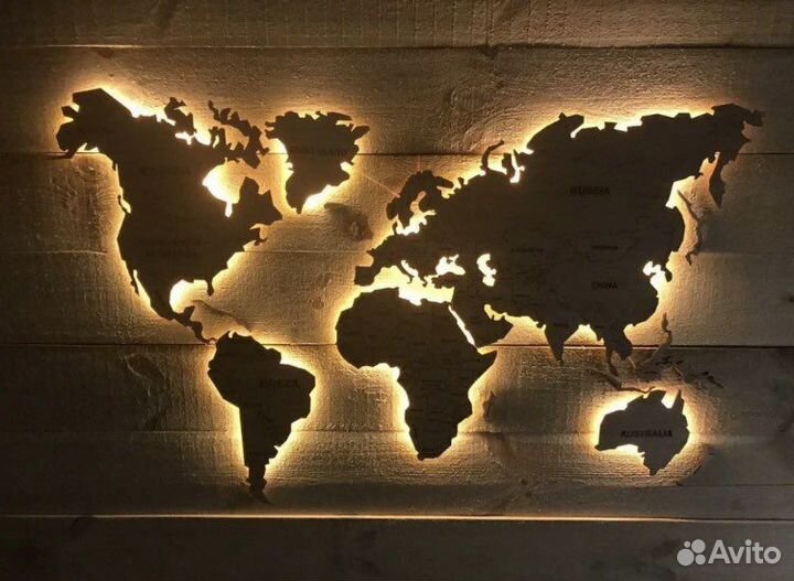 Карта мира с подсветкой