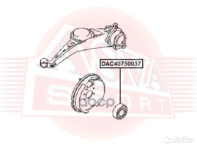 Подшипник ступичный задний DAC40750037 asva
